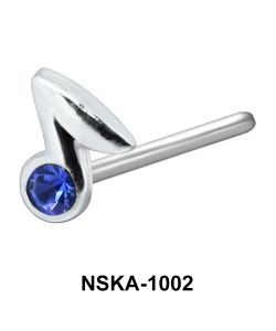 Note Design Silver Straight Nose Stud NSKA-1002